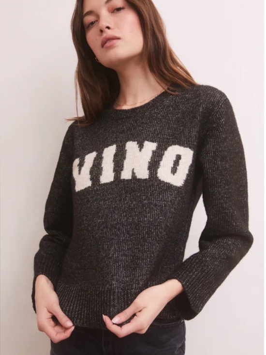 Z Supply Sweaters - Z Supply Women’s XS Serene Vino Long Sleeve Sweater Heather Black Crewneck Cozy